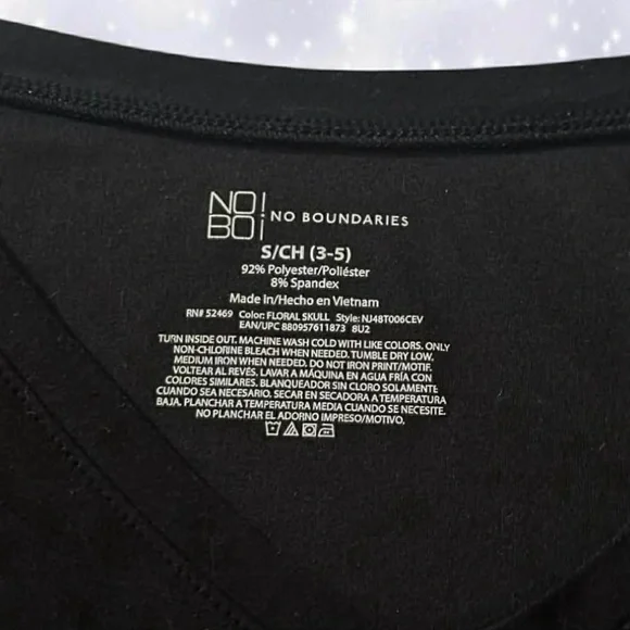 Whimsygoth Black Rose Skull Graphic Long Sleeve Top - Picture 7 of 7